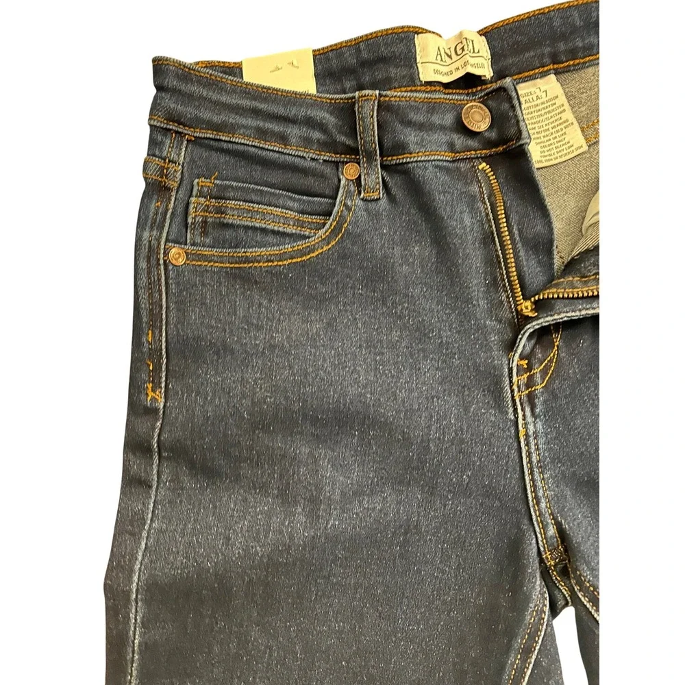 Angel High Rise Stretchy Straight Jeans Womens Size 7 Dark Blue New NWT Rayon - Picture 7 of 11